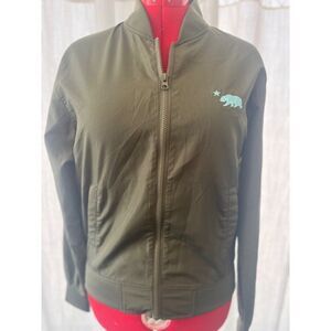 Independent army green zip up jacket size small EE